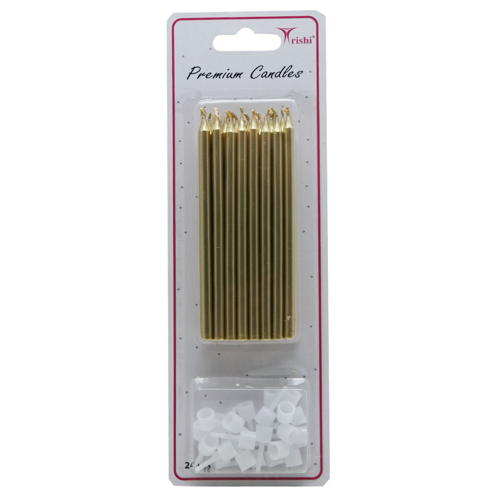 Trishi Premium Assorted Metallic Candles [24 Pieces] back image