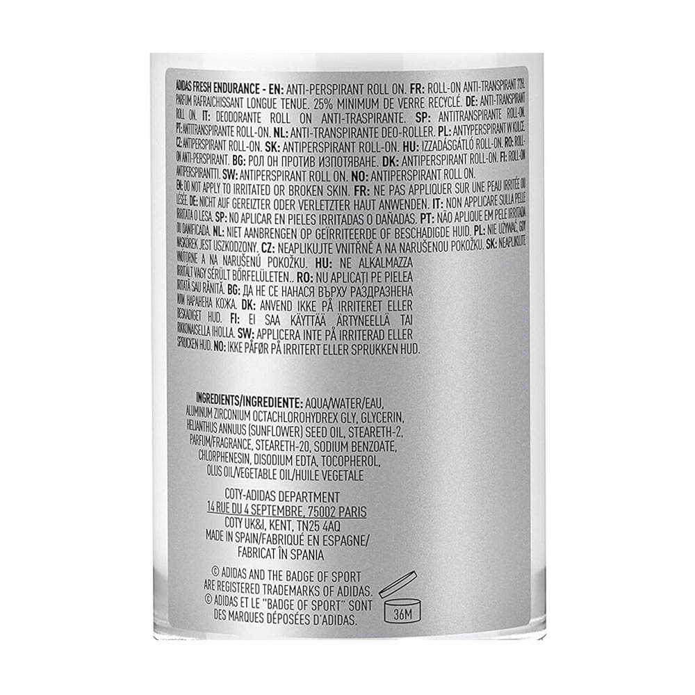 Adidas Fresh Endurance Anti-Perspirant Roll 50ml back image