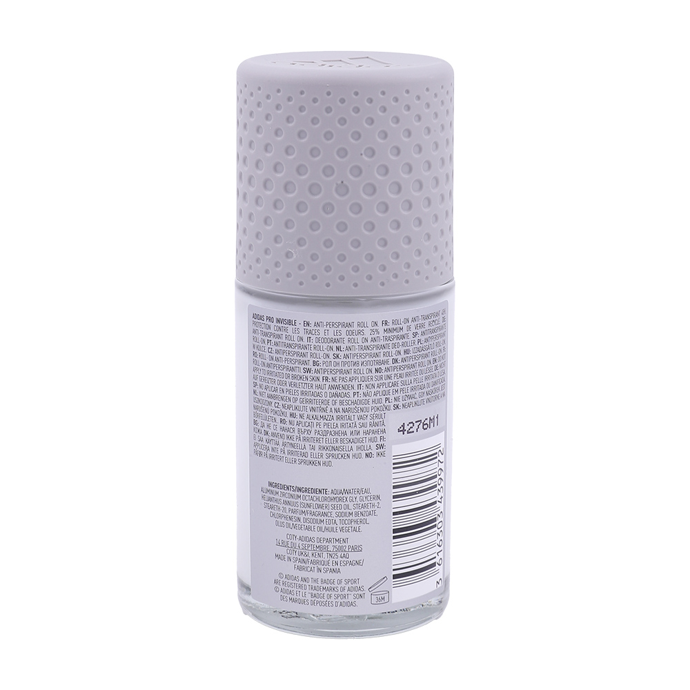 Adidas Pro Invisible Antiperspirant Roll On 50ml back image