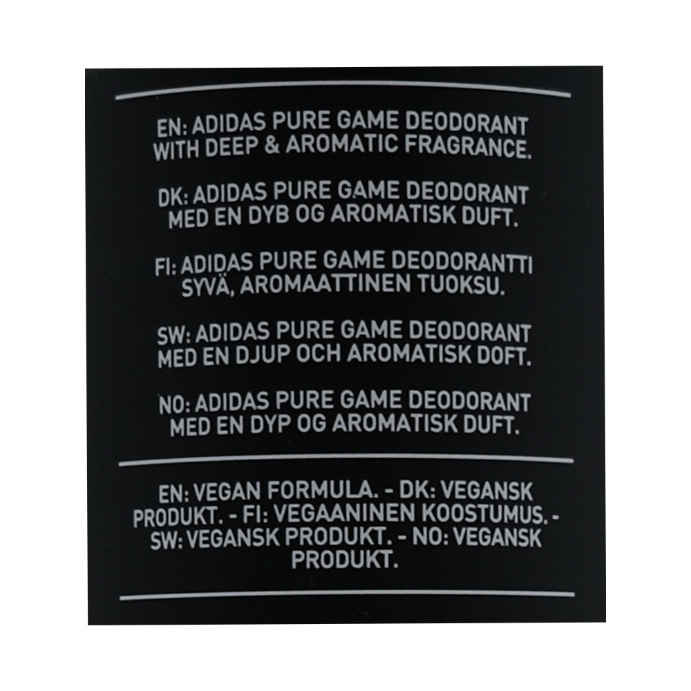 Adidas Pure Game Deodorant Body Spray 150ml right side image
