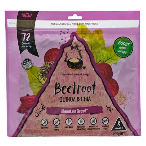 Mountain Bread Beetroot Quinoa & Chia Wraps 200g 