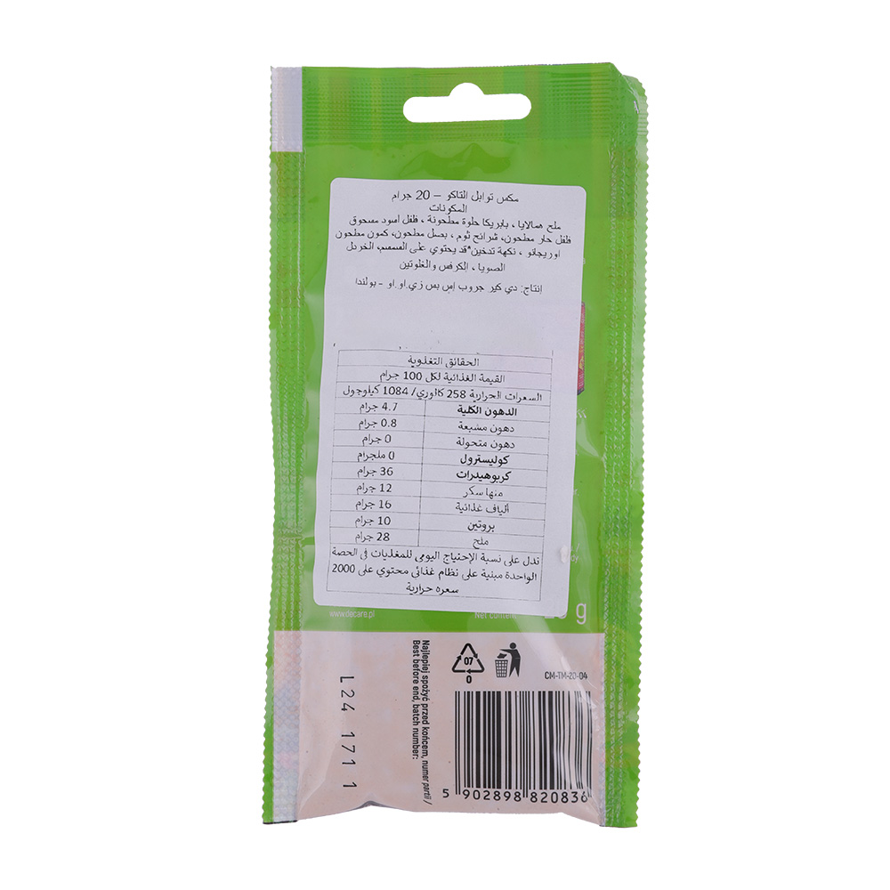 Casa De Mexico Taco Mix 20g back image