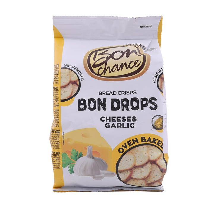 Bon Chance Bon Drops Cheese And Garlic Bread Crisps 70g