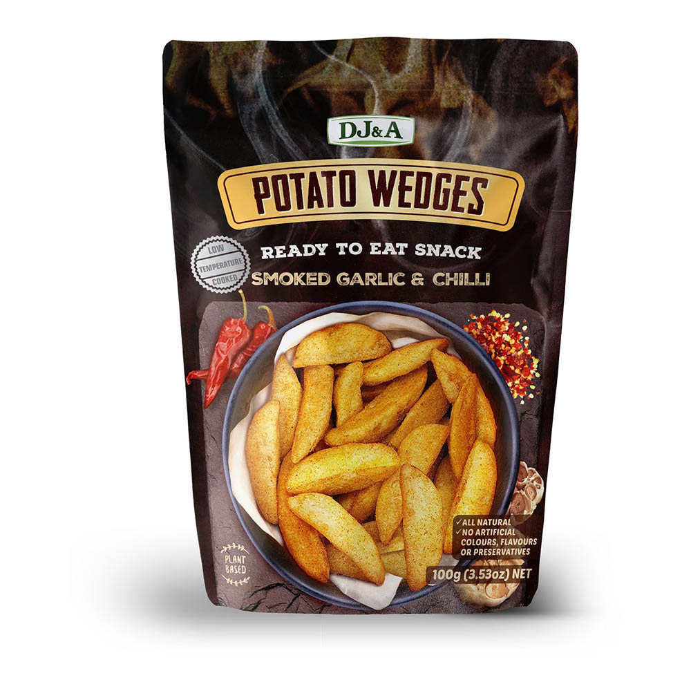 DJ&A Potato Wedges Smoked Garlic & Chilli 100g 