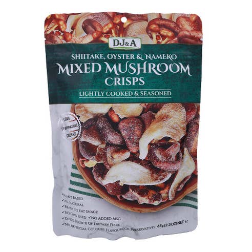 DJ&A Mixed Nameko & Oyster Mushroom Crisps 65g 