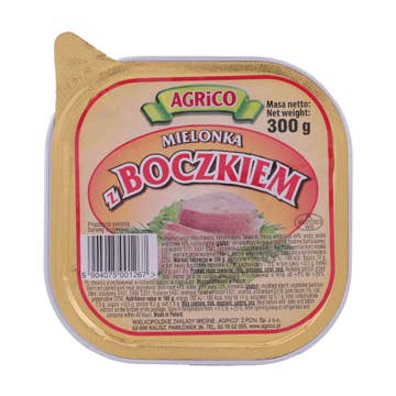 Agrico Tinned Minced Meat With Bacon 300g [Contains Pork] – Available at Alosra Online Supermarket