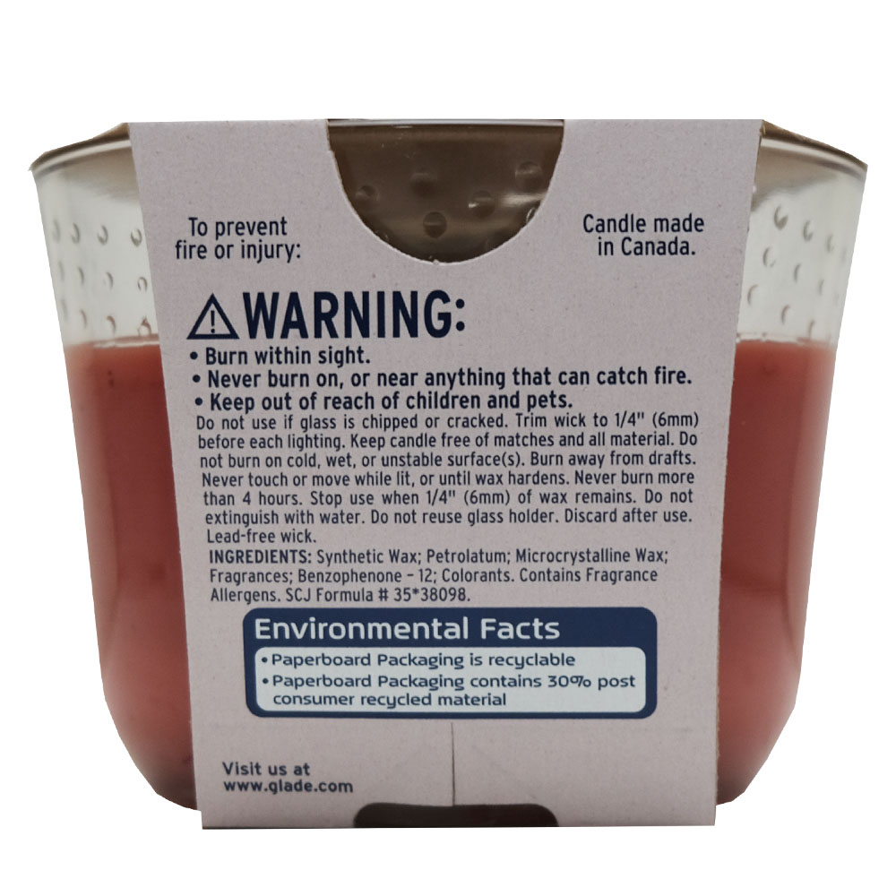 Glade Welcoming Apple Cinnamon Candle 193g back image