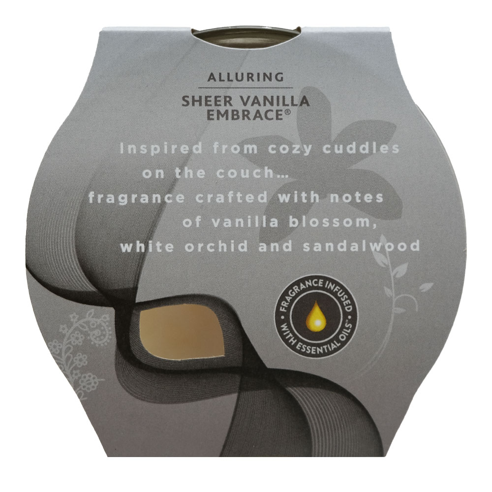 Glade Alluring Sheer Vanilla Embrace Candle 193g left side image