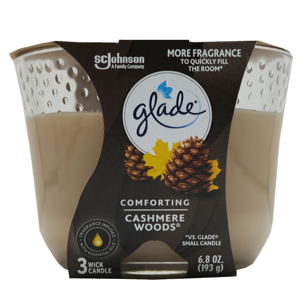 Glade Comforting Cashmere Woods Candle 193g
