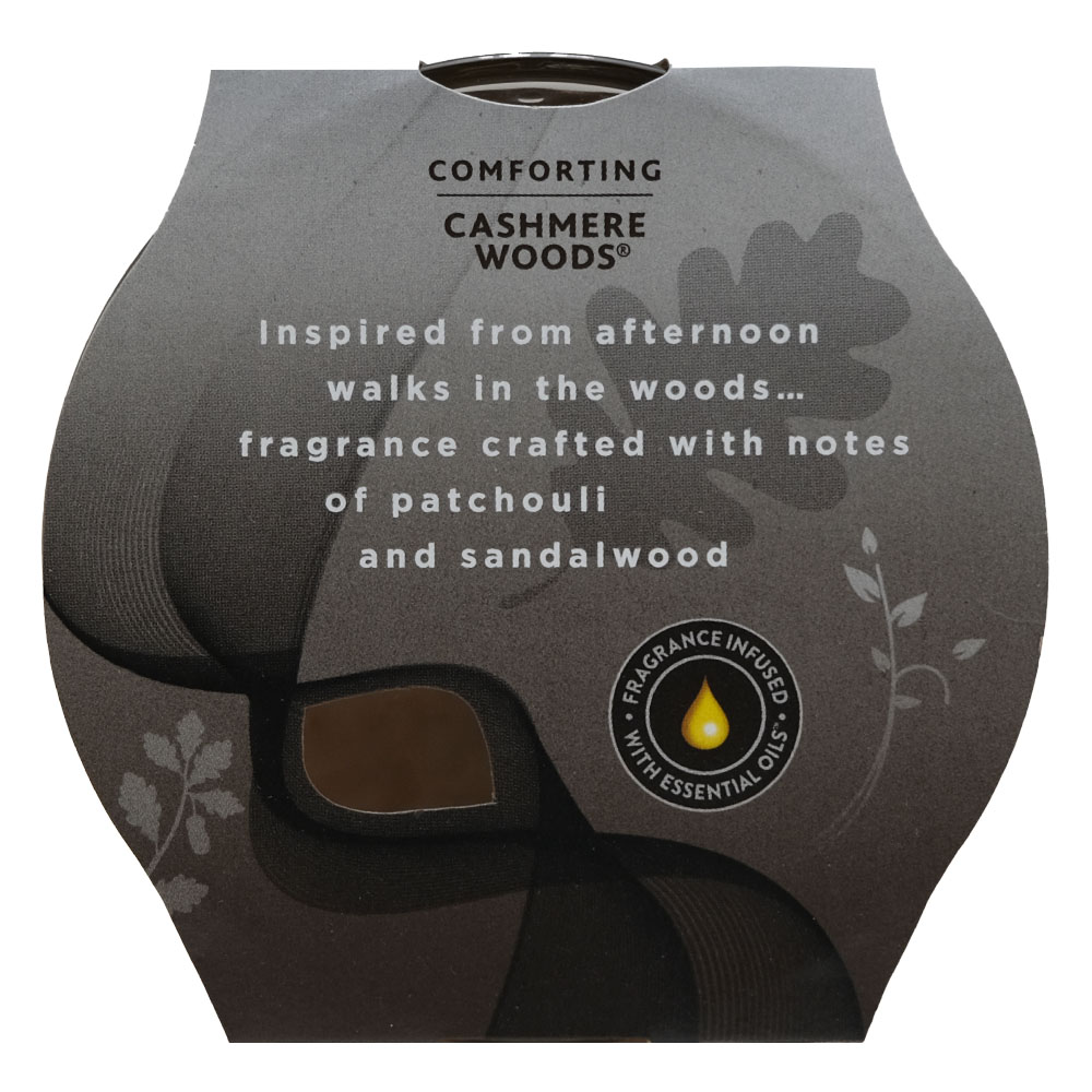 Glade Comforting Cashmere Woods Candle 193g left side image