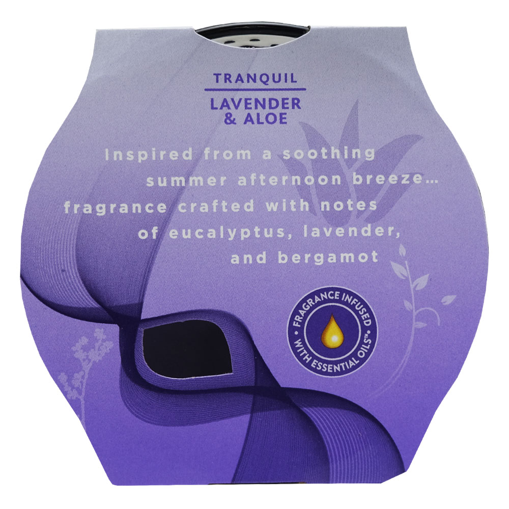 Glade Tranquil Lavender & Aloe Candle 193g left side image