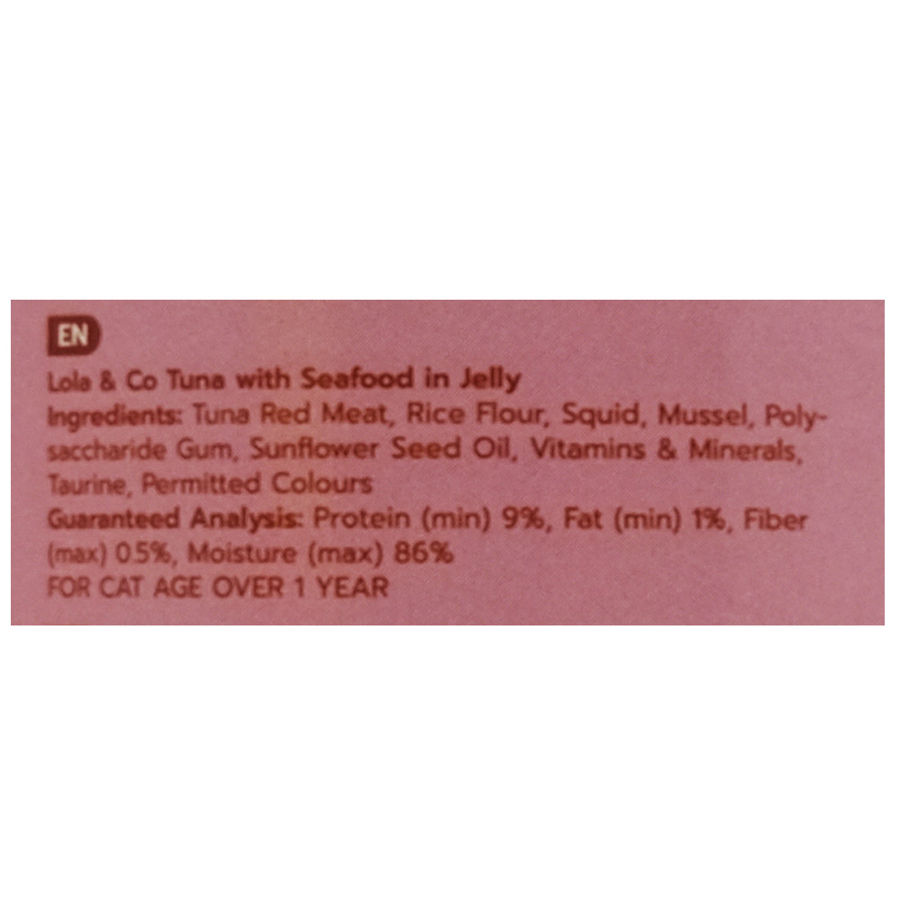 Lola & Co Tuna With Seafood In Jelly Can For Cats 400g back image