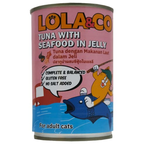Lola & Co Tuna With Seafood In Jelly Can For Cats 400g 