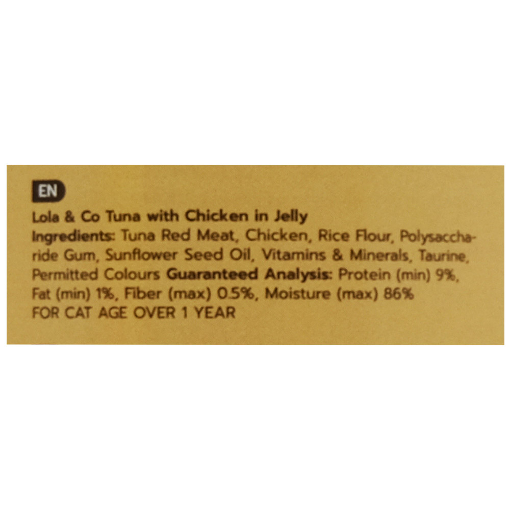 Lola & Co Tuna With Chicken In Jelly Can For Cats 400g back image