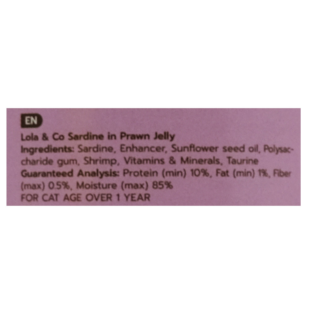 Lola & Co Sardine With Prawn In Jelly In Can For Cats 400g back image