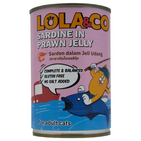 Lola & Co Sardine With Prawn In Jelly In Can For Cats 400g 