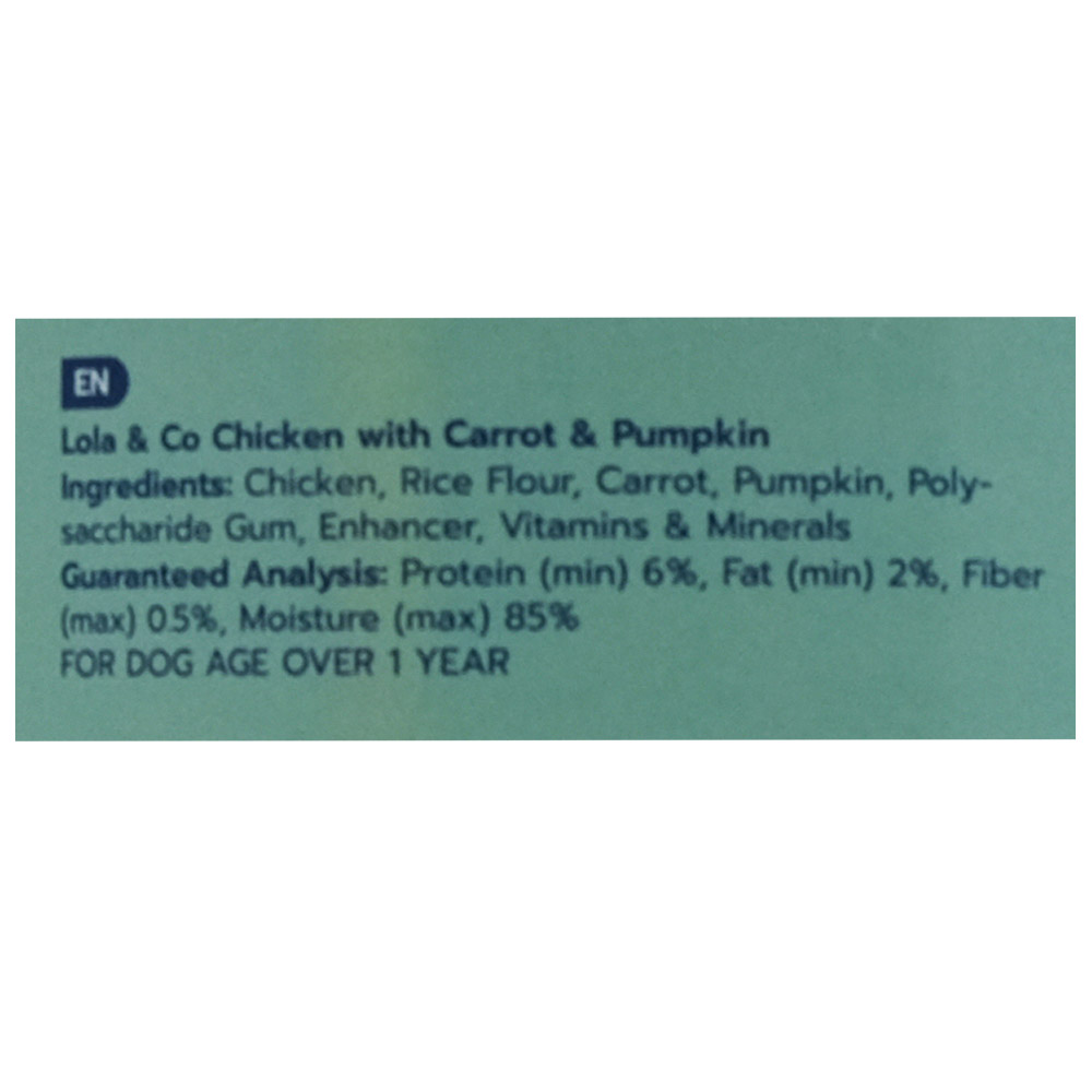 Lola & Co Chicken With Carrot & Pumpkin For Dogs 400g back image
