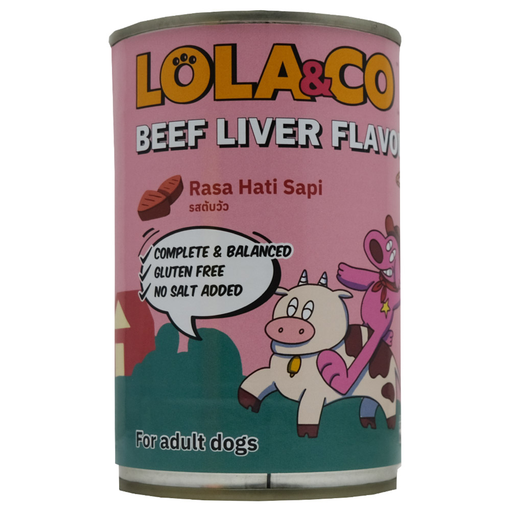 Lola & Co Beef Liver Flavour For Dogs Can 400g
