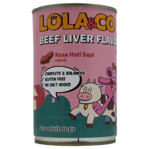 Lola & Co Beef Liver Flavour For Dogs Can 400g 