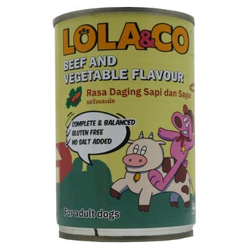 Lola & Co Beef And Vegetable For Dogs Can 400g 