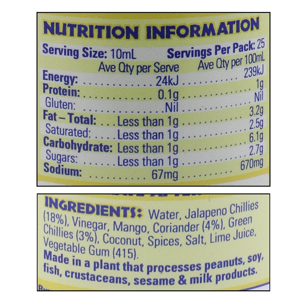Byron Bay Chilli Co. Green Jalapeno Chilli Sauce 250ml right side image
