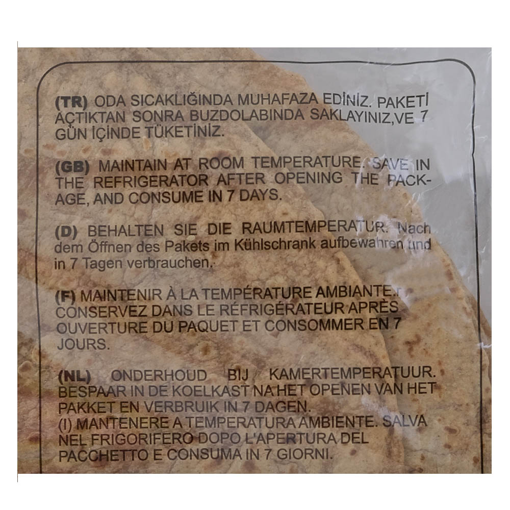 Lezzete Saril Brown Whole Wheat Tandoor Tortilla 650g back image