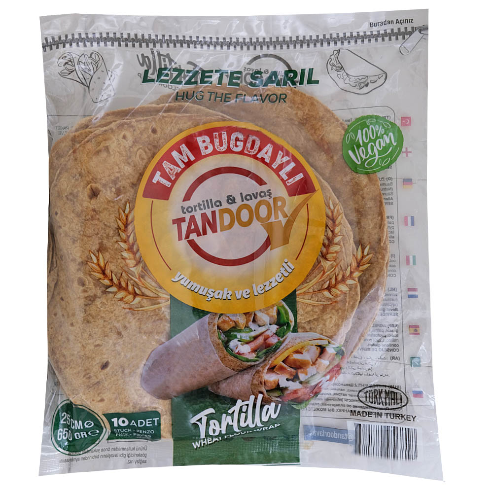 Lezzete Saril Brown Whole Wheat Tandoor Tortilla 650g