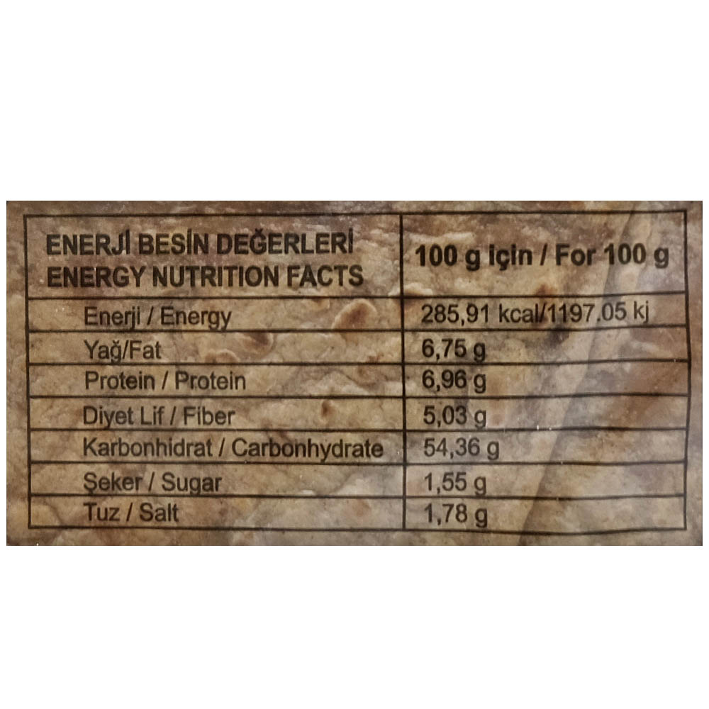 Lezzete Saril Brown Whole Wheat Tandoor Tortilla 650g right side image