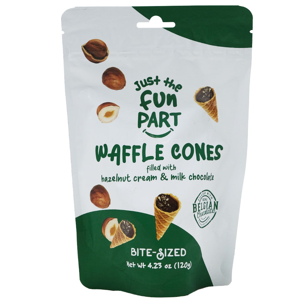Just The Fun Part Hazelnut Cream & Chocolate Bite Sized Waffle Cones 120g