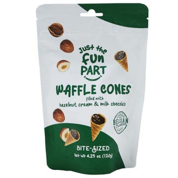 Just The Fun Part Hazelnut Cream & Chocolate Bite Sized Waffle Cones 120g 
