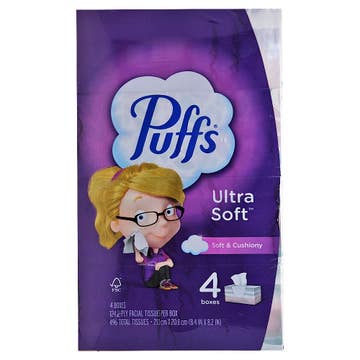 Puffs Ultra Soft Facial Tissue 4ct 