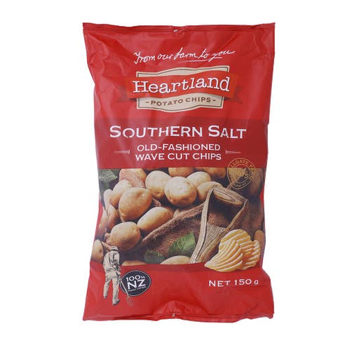 Heartland Southern Salt Wave Cut Potato Chips 150g 