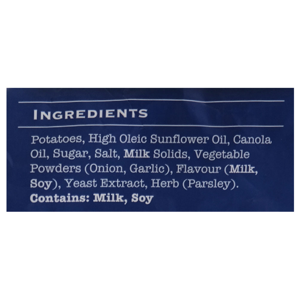 Heartland Sour Cream & Chives Potato Chips 150g back image