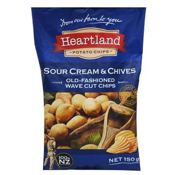 Heartland Sour Cream & Chives Potato Chips 150g 