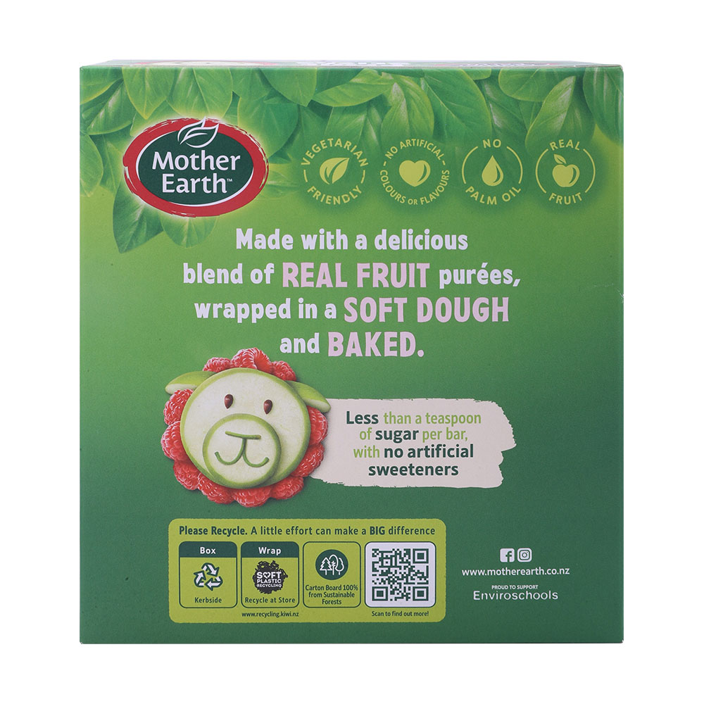 Mother Earth Apple & Raspberry Fuit Sticks 152g back image
