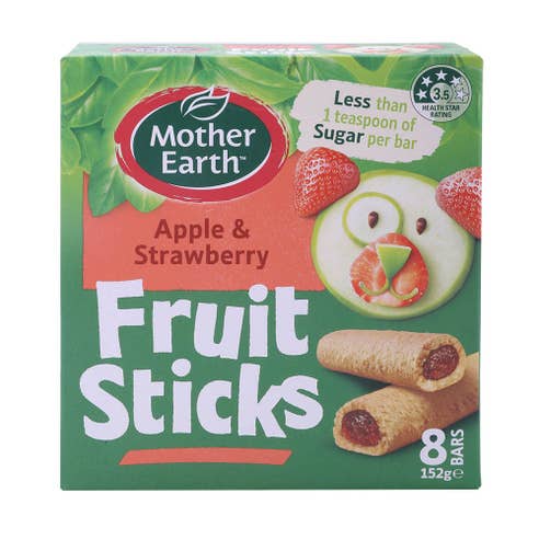 Mother Earth Apple & Strawberry Fruit Sticks 152g 