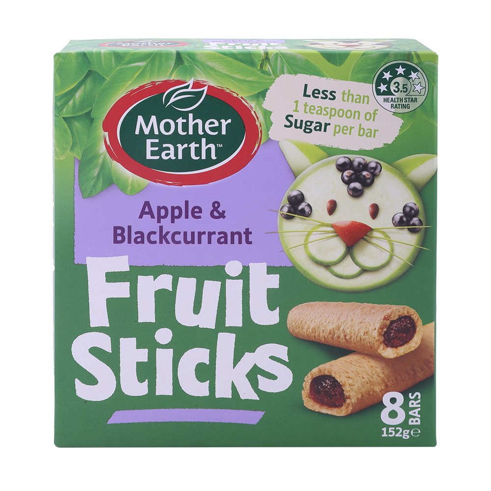 Mother Earth Apple & Blackcurrant Fruit Sticks 152g