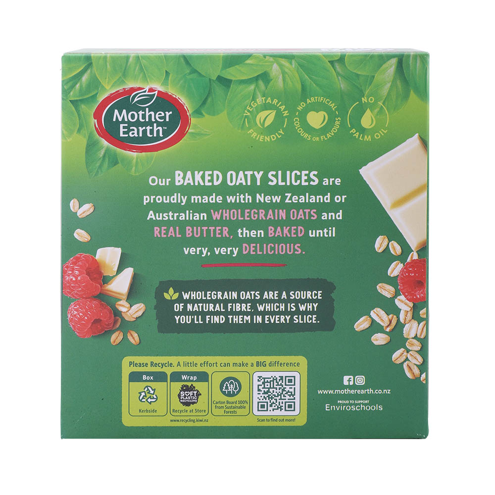 Mother Earth Raspberry & Chocolate Oaty Slices 240g back image