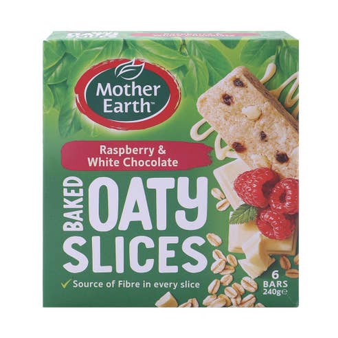 Mother Earth Raspberry & Chocolate Oaty Slices 240g 