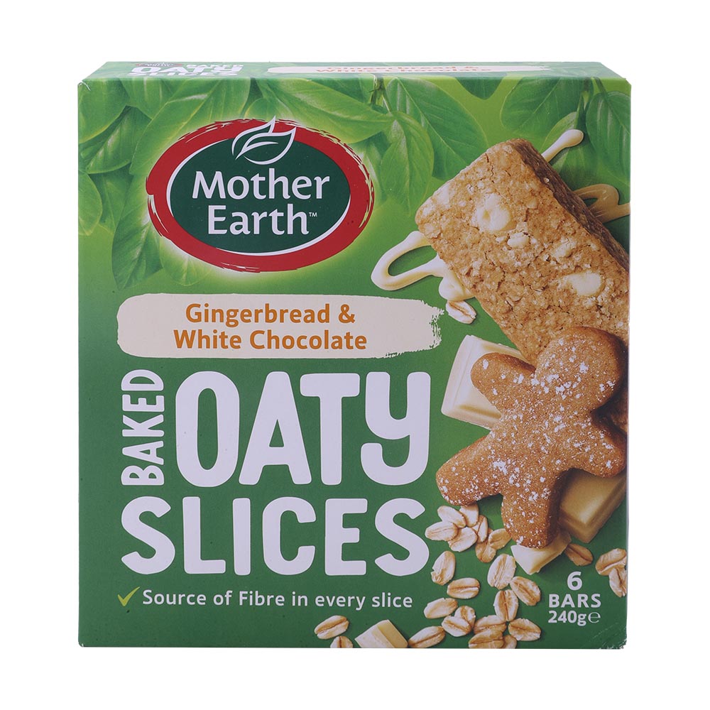 Mother Earth Gingerbread & White Chocolate Oaty Slices 240g