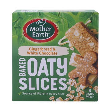 Mother Earth Gingerbread & White Chocolate Oaty Slices 240g 