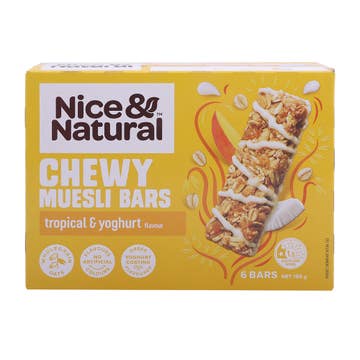 Nice & Natural Tropical & Yoghurt Muesli Bars 185g 