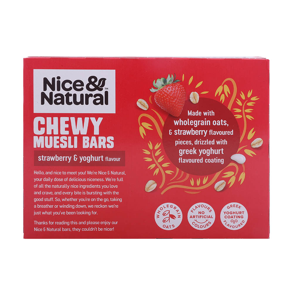 Nice & Natural Strawberry & Yoghurt Muesli Bars 185g back image
