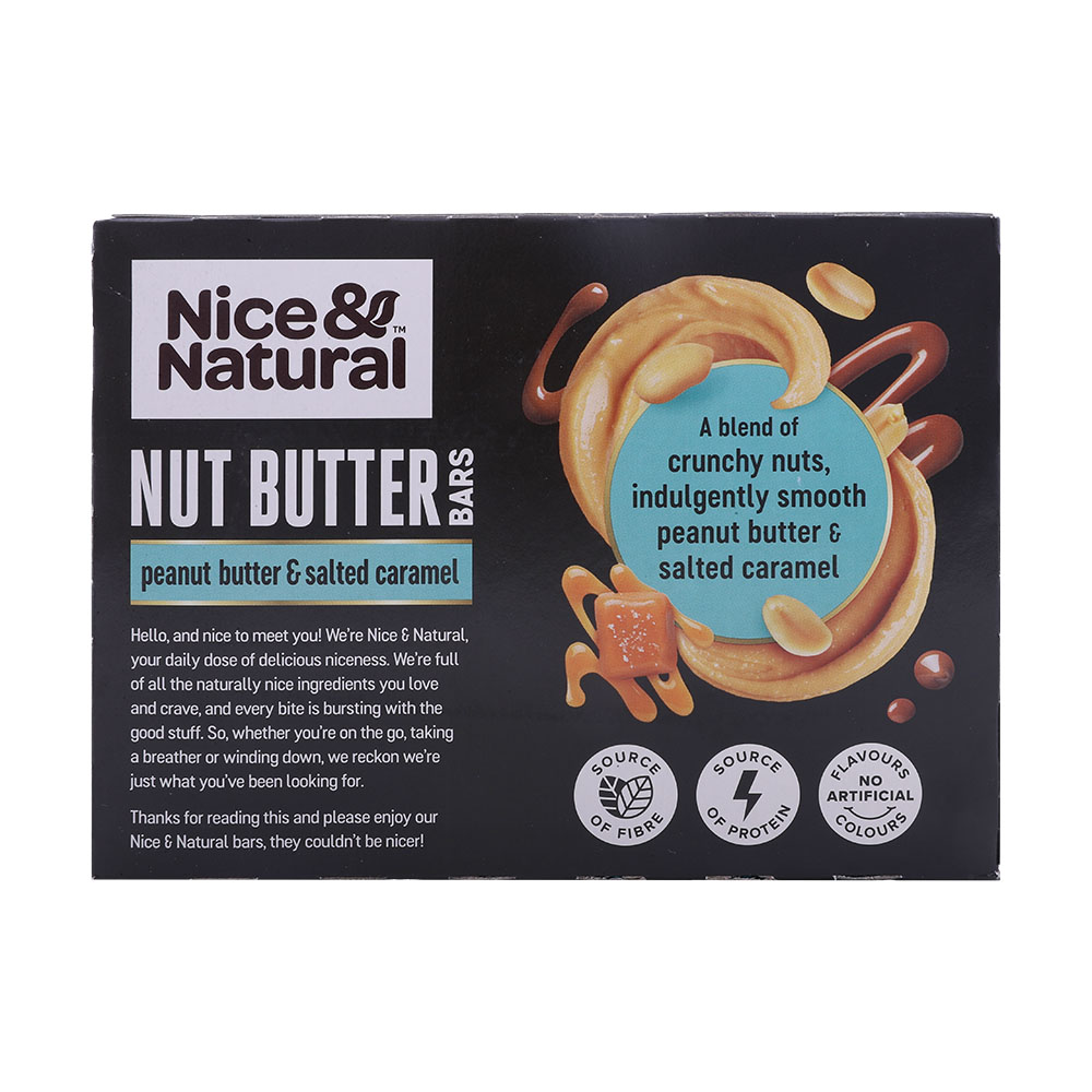Nice & Natural Salted Caramel Nut Butter Bars 175g back image