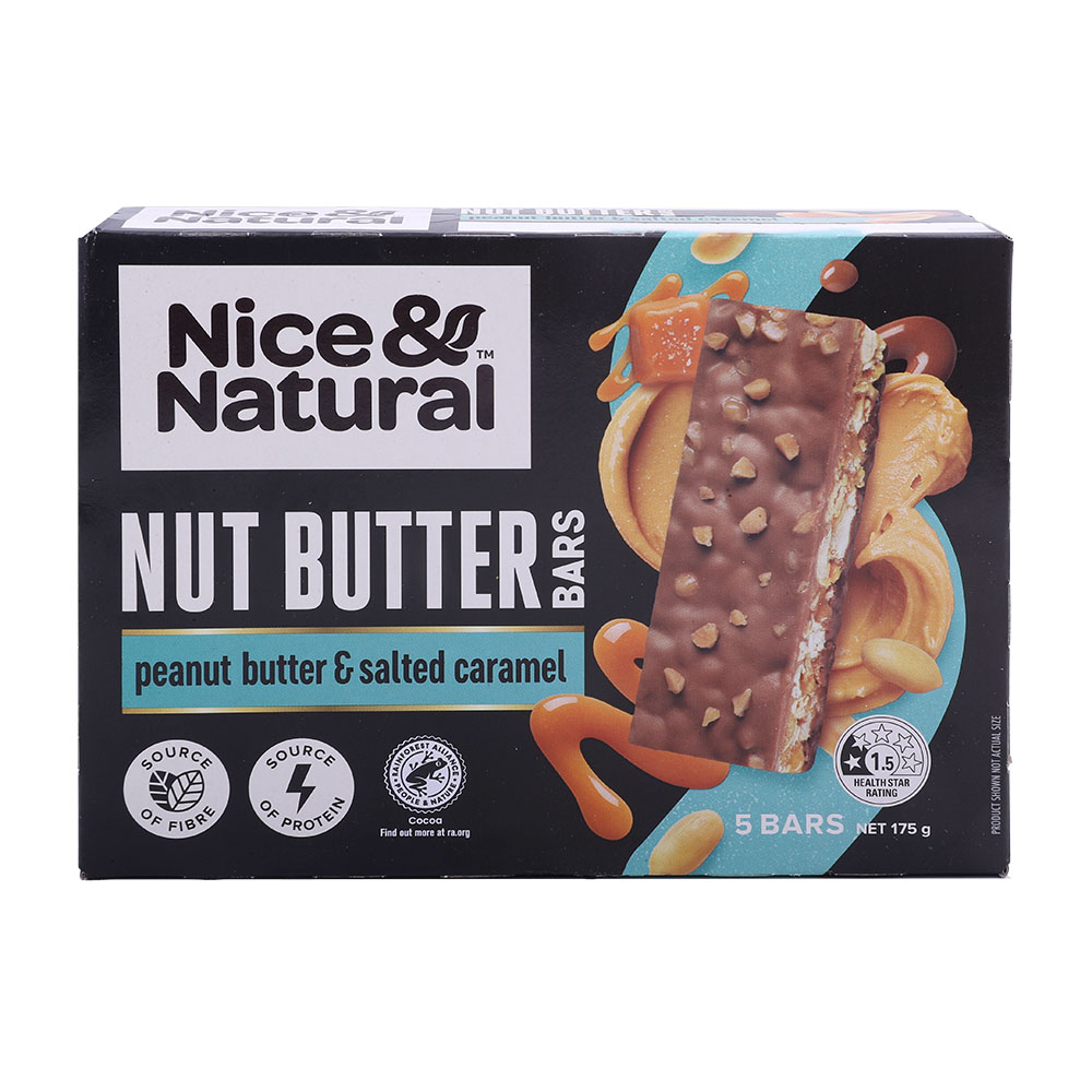 Nice & Natural Salted Caramel Nut Butter Bars 175g