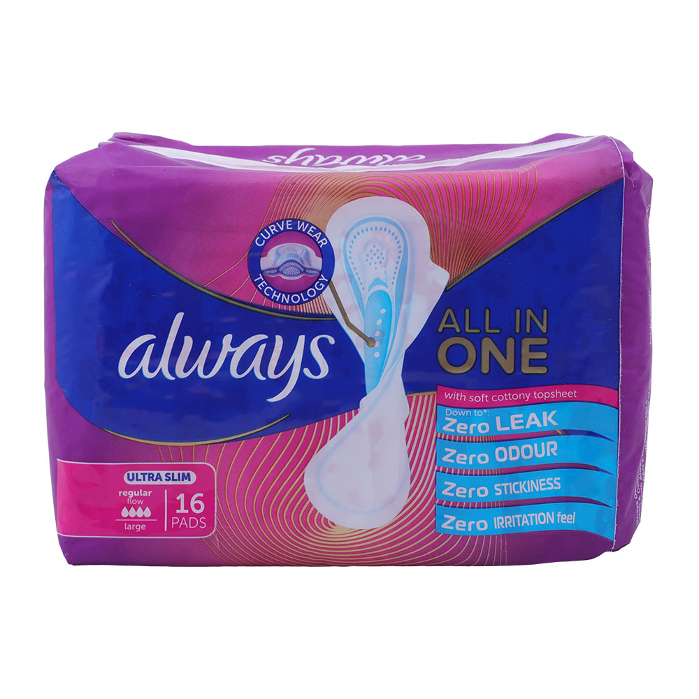 Always Ultra Slim All In One Large Pads 16's