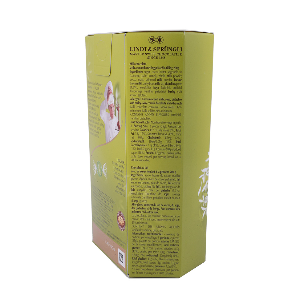 Lindt Lindor Pistachio Cornet 200g back image
