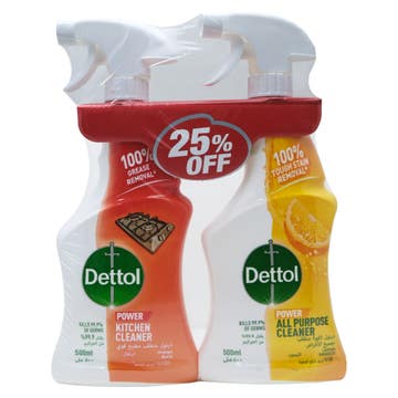 Dettol Power All Purpose Cleaner 500ml + Kitchen Cleaner 500ml [Special Offer] 