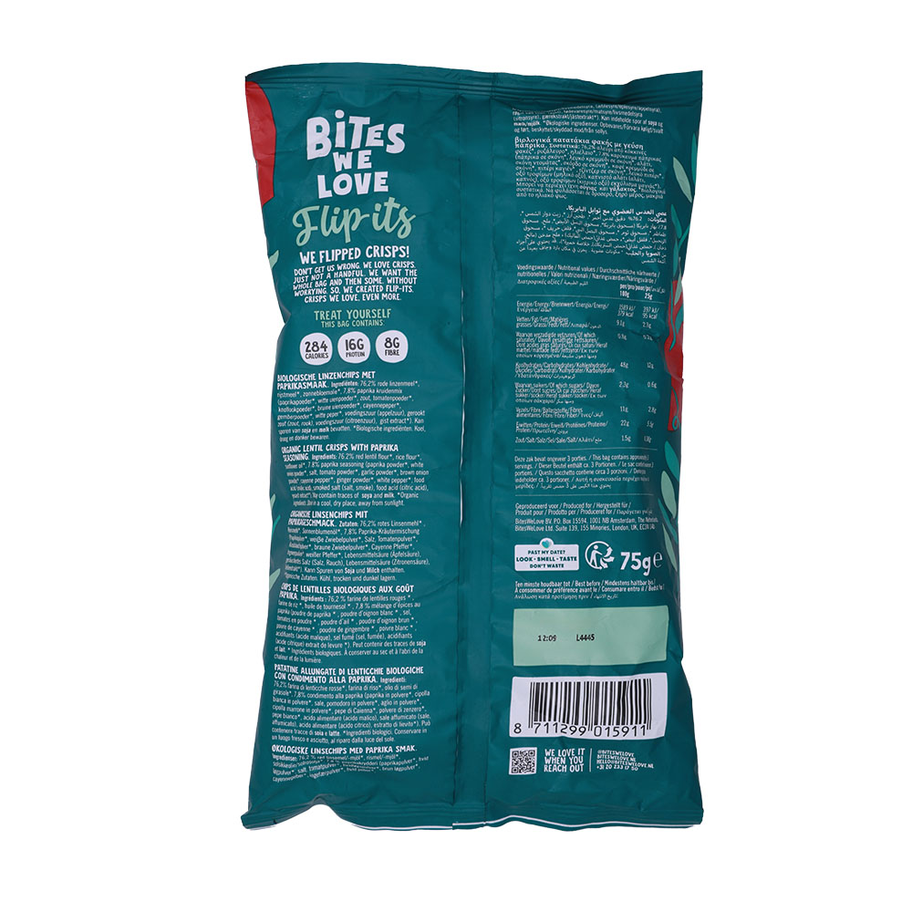 Biteswelove Flip Its Paprika 75g back image