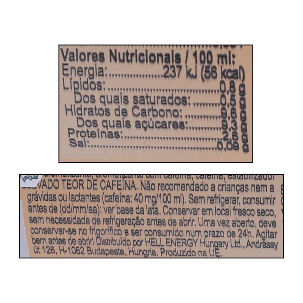 Hell Latte Ice Coffee 250ml right side image